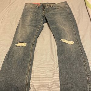 Acne Blue Distressed Men Jeans